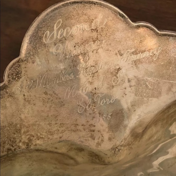 Vtg 1955 Shell Trophy Golf Silverplate Inscribed - Picture 2 of 6